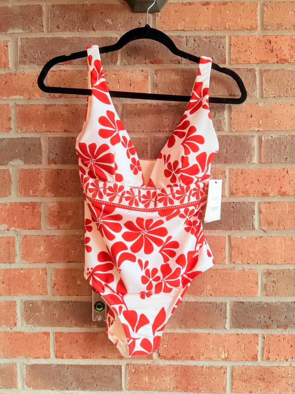Alex Marie Floral White and Red/Orange One Piece Size XS NWT